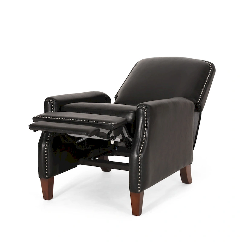 Cavanaugh Upholstered Pushback Recliner with Nailhead Trim by Christopher Knight Home