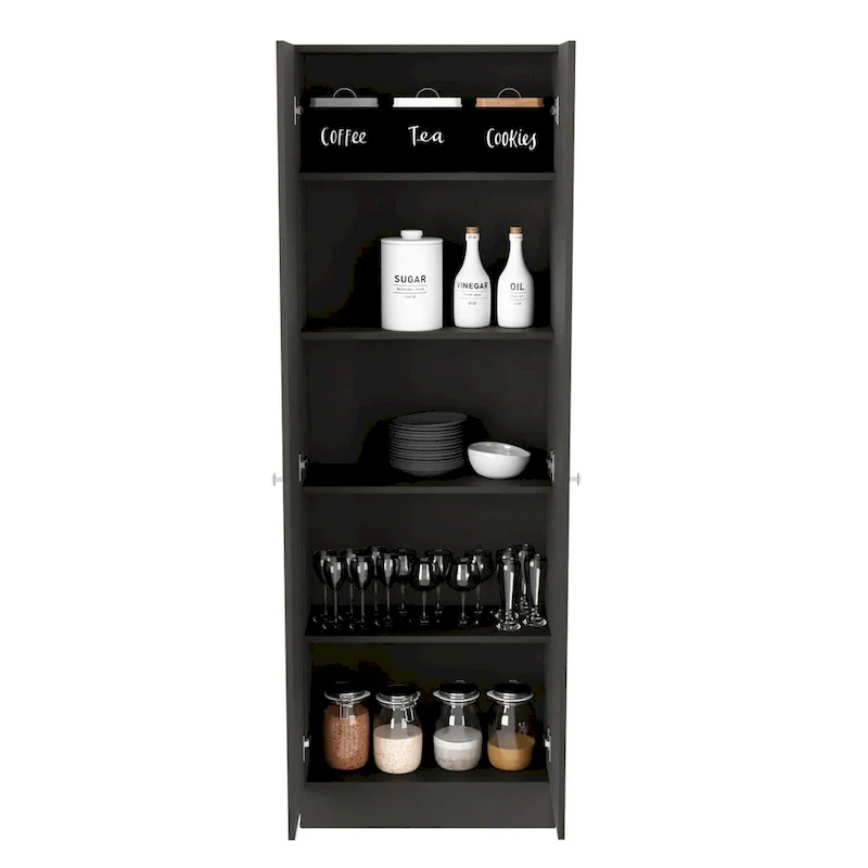 White / Black / Oak Freestanding Storage Cabinet with 10 Shelves