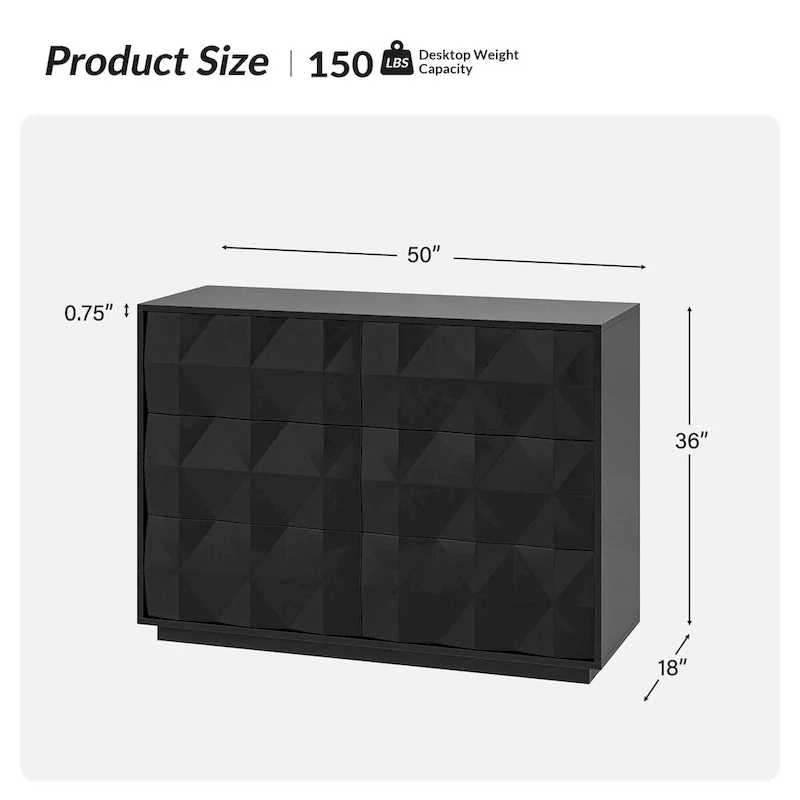 Linus Modern 6-Drawer Dresser by HULALA HOME