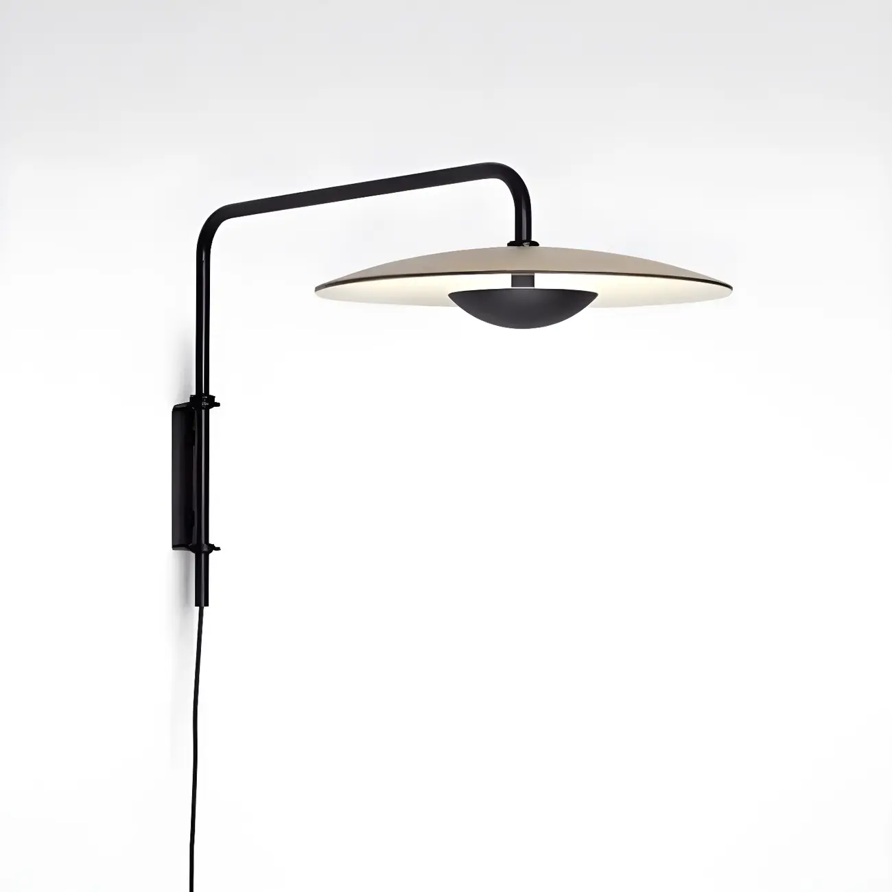 Modern Black Metal Adjustable Swing Arm Wall Light