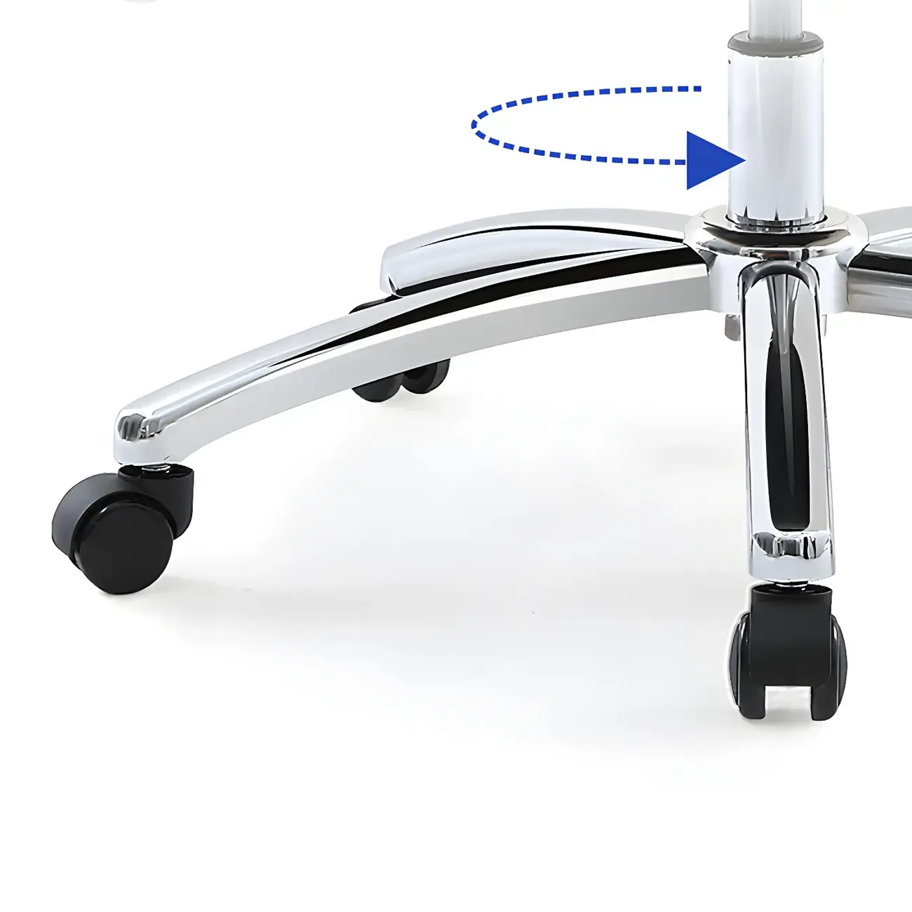 Elegant White Leather Casters Home Office Chair