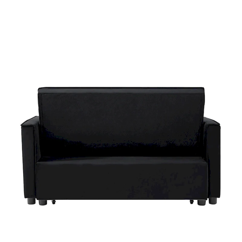 Velvet Convertible Loveseat Sleeper Sofa Couch with 2 Pillows