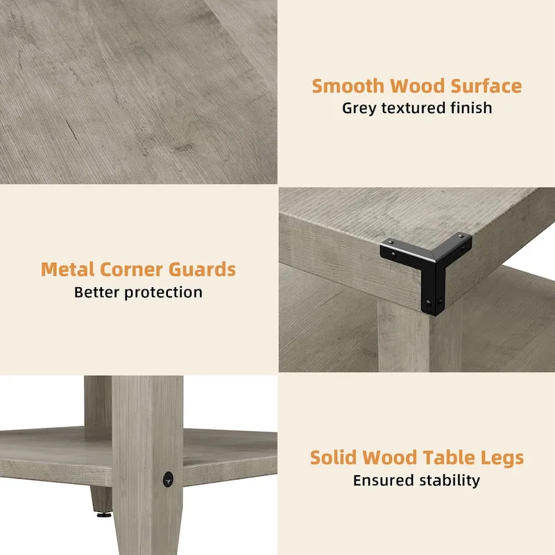 Farmhouse 3-Tier Rustic End Table