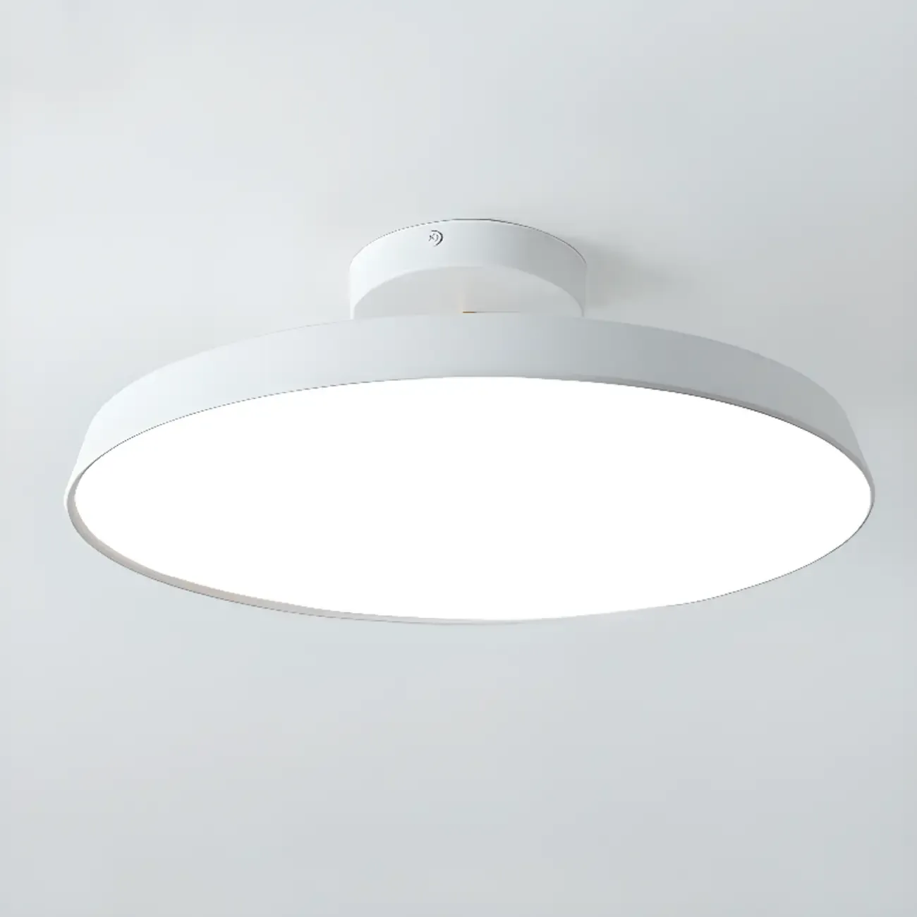 Modern Grey Round Dimmable Semi Flush LED Ceiling Light