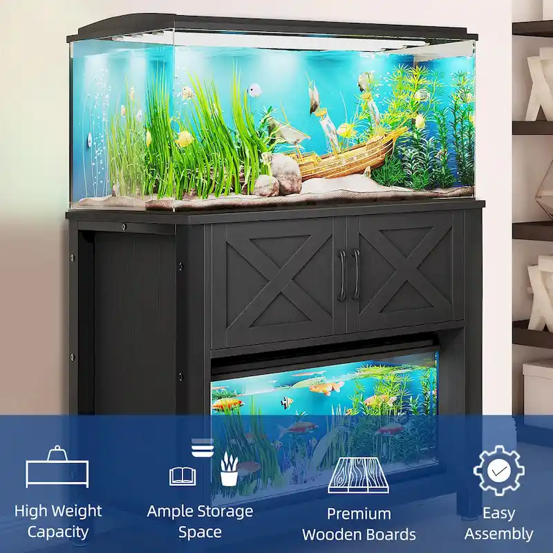 Moasis 40-50 Gallon Aquarium Stand Cabinet Fish Tank Stand with Power Outlets
