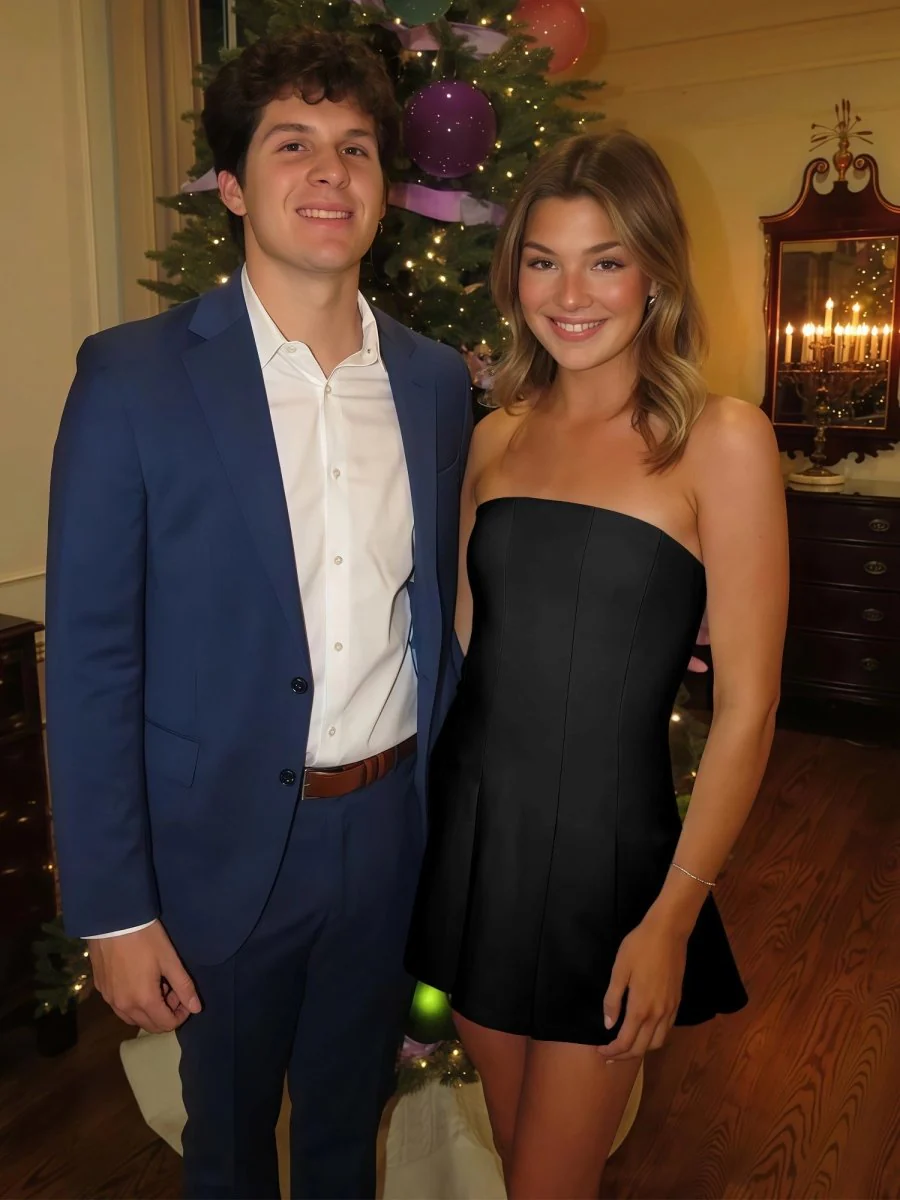 Black - Strapless Satin Pleated A-line Short Homecoming Dress