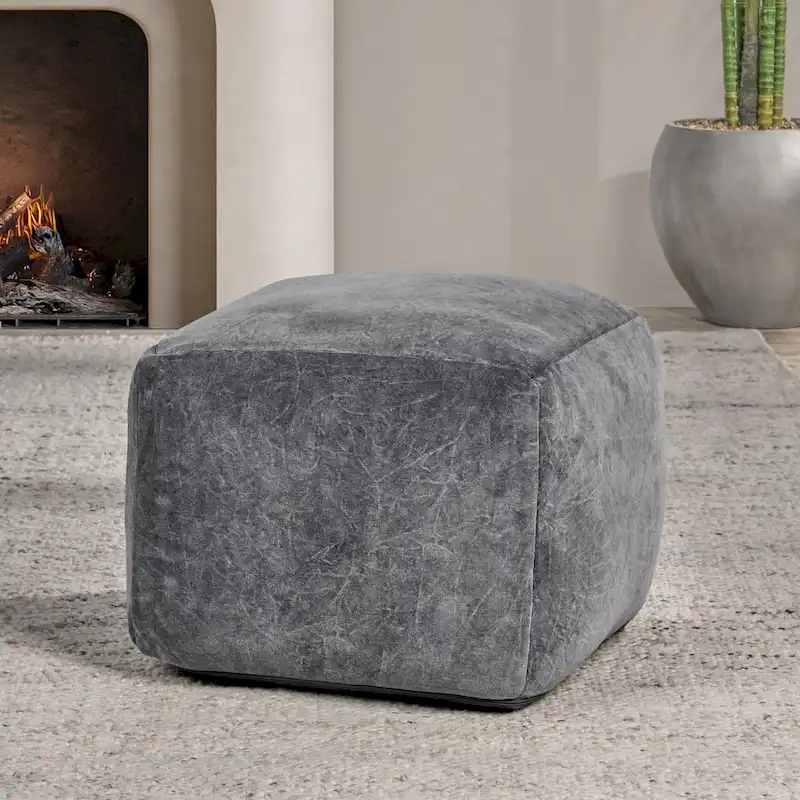 Villa by Classic Home Heirloom 18 Velvet Pouf