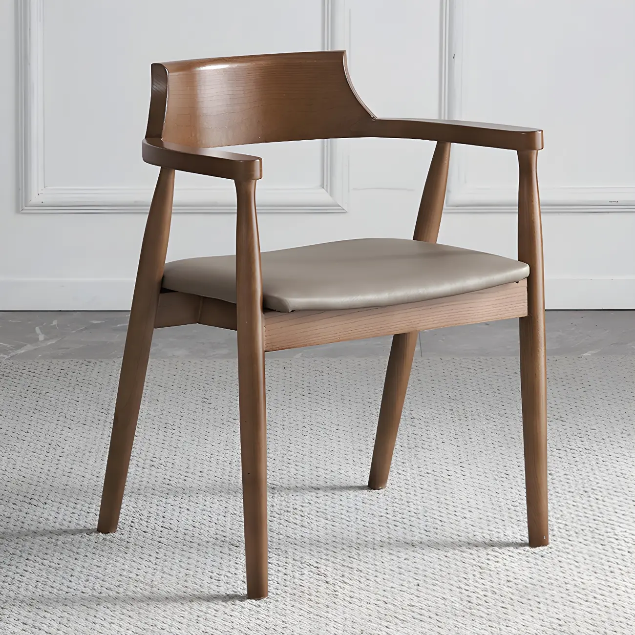 Mid Century Solid Wood Dining Chair Set of 2