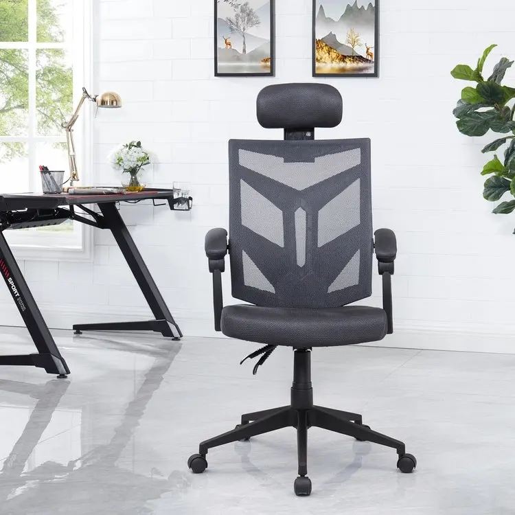 Adjustable Office Chair with Headrest Ergonomic Desk Chair High Back Mesh Office Chairs with Lumbar Support with Wheels