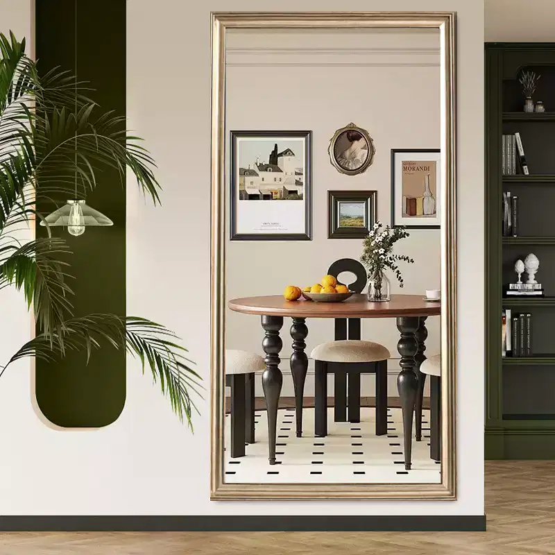 GDFStudio Hal Contemporary 70H Rectangular Full Length Mirror with Artificial Wood Frame