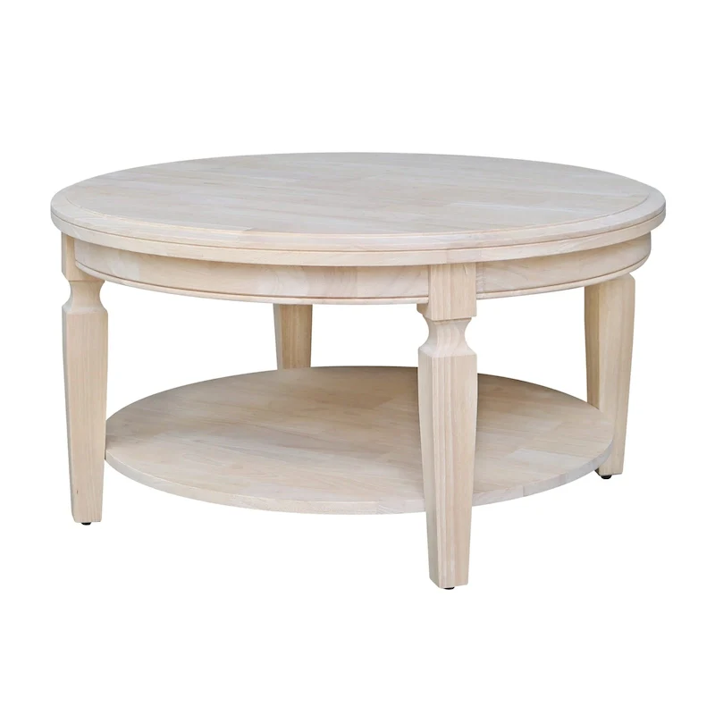 Round Coffee Table, Multi-Color, 2-Seat Style, Solid Wood