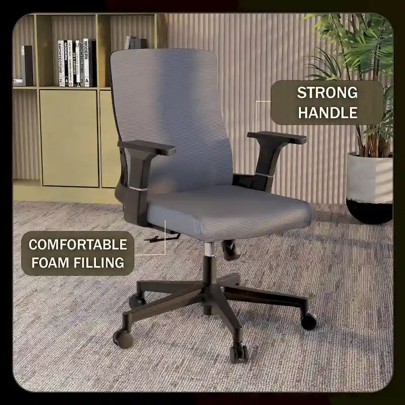 Adjustable Mid-Back Office Chair with 360-Degree Swivel and Tilt Brio Series by LeisureMod