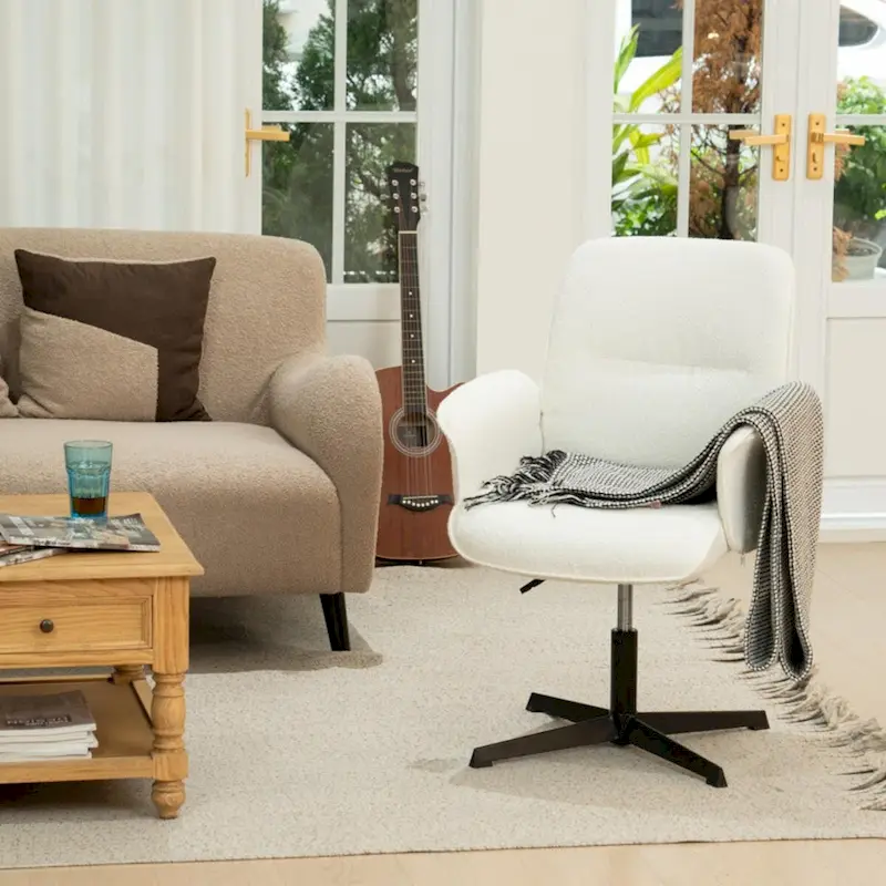 HomyLin Upholstered Accent Chair Swivel Side Chair with Armrest