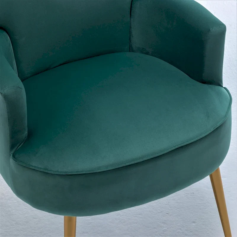Velvet Accent Chair with Gold Metal Legs