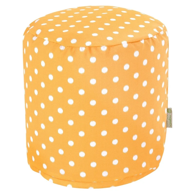 Majestic Home Goods Ikat Dot Indoor / Outdoor Ottoman Pouf 16   L x 16   W x 17   H
