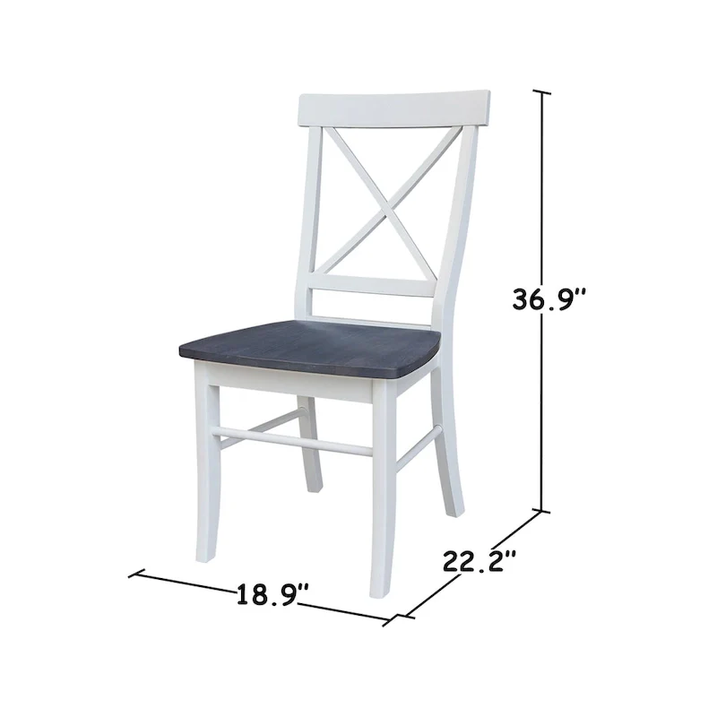 42 in. Drop Leaf Table with 4 Cross Back Dining Chairs - 5 Piece Set