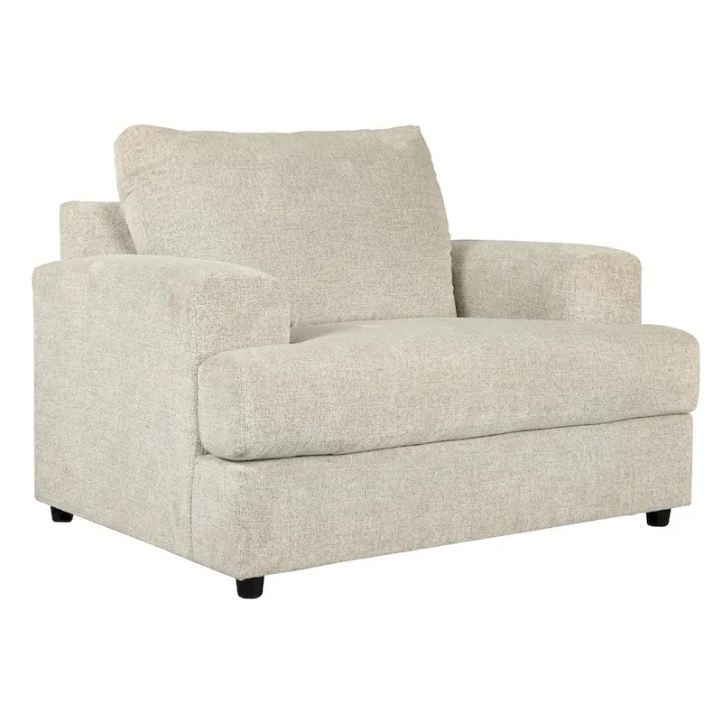 Chenille Oversized Accent Chair – Stone, Single Seat