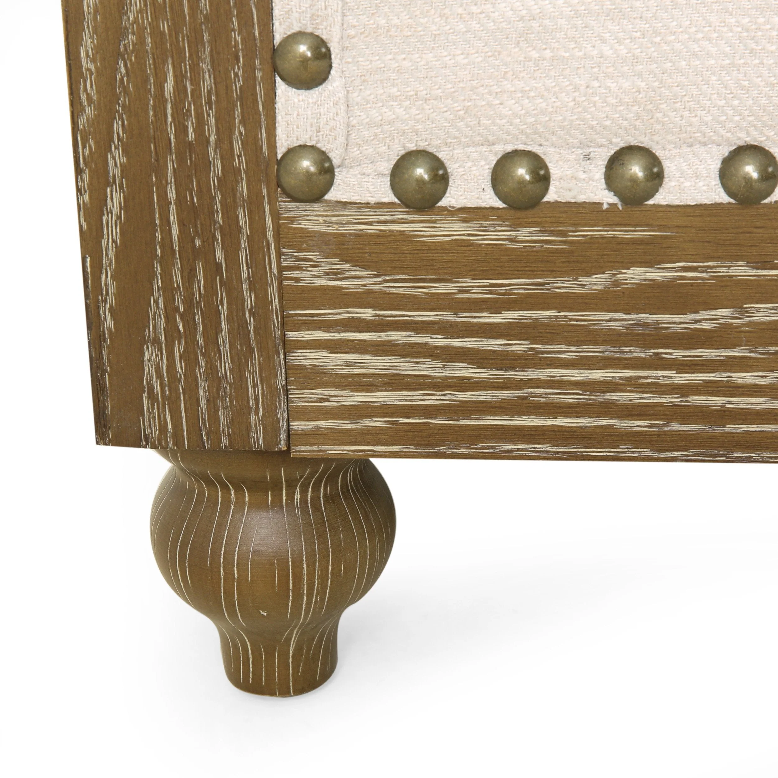 Tufted 7 Seater Sectional Sofa with Nailhead Trim - NH635413