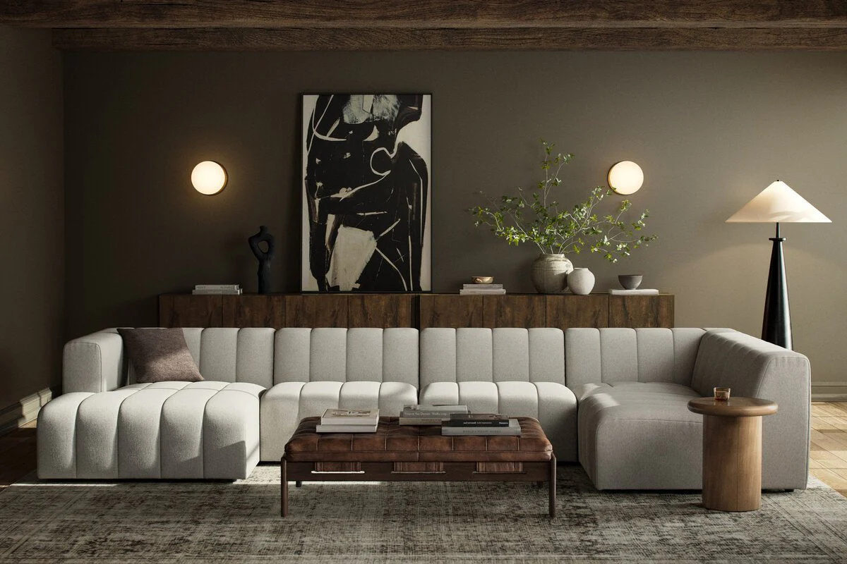 Langham Channeled Sectional/5 Pieces.