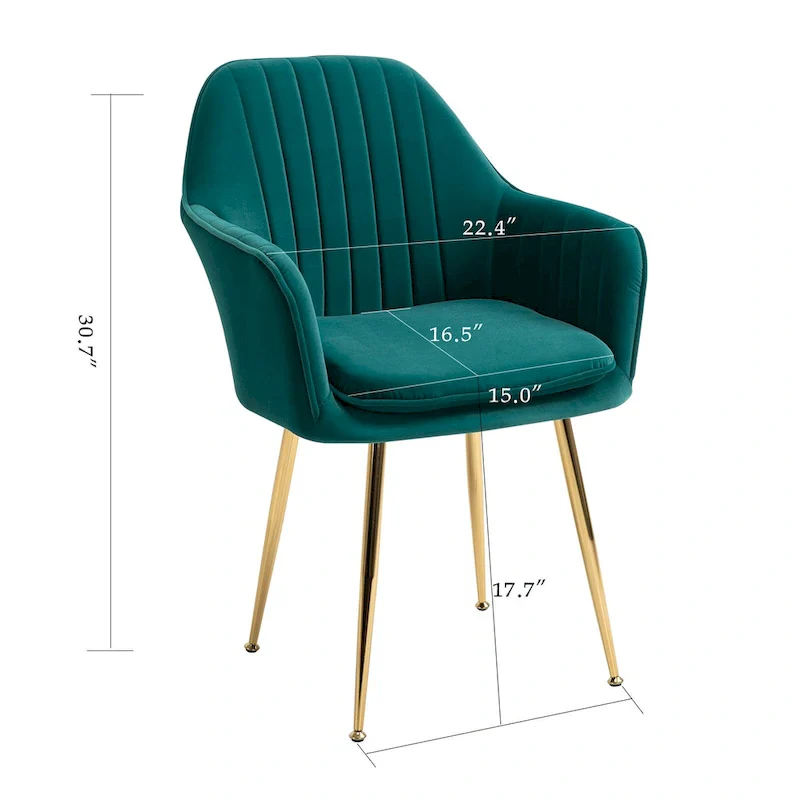 Upholstered Dining Chair (Set of 6) Velvet Accent Arm Chair