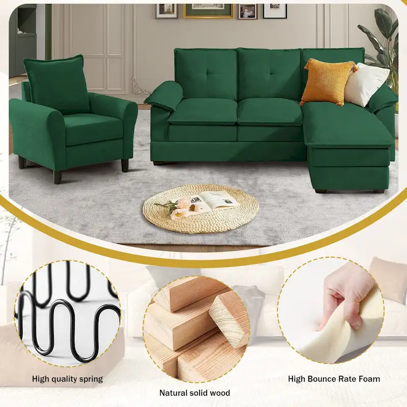 82.28 L Shaped 3 Pieces Living Room Sets