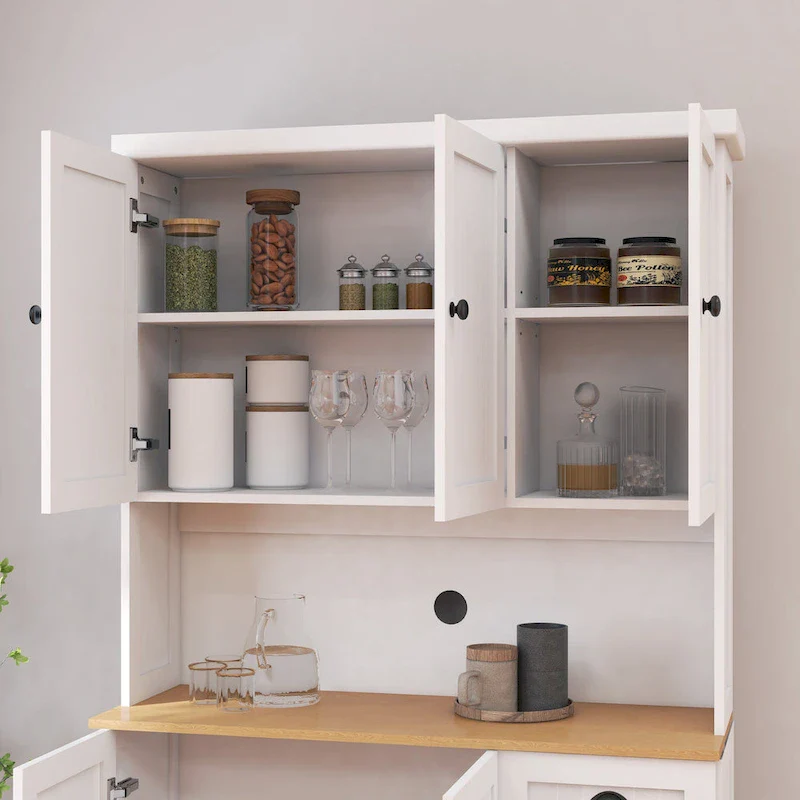 Large Buffet Cabinet with Hutch and Adjustable Shelves