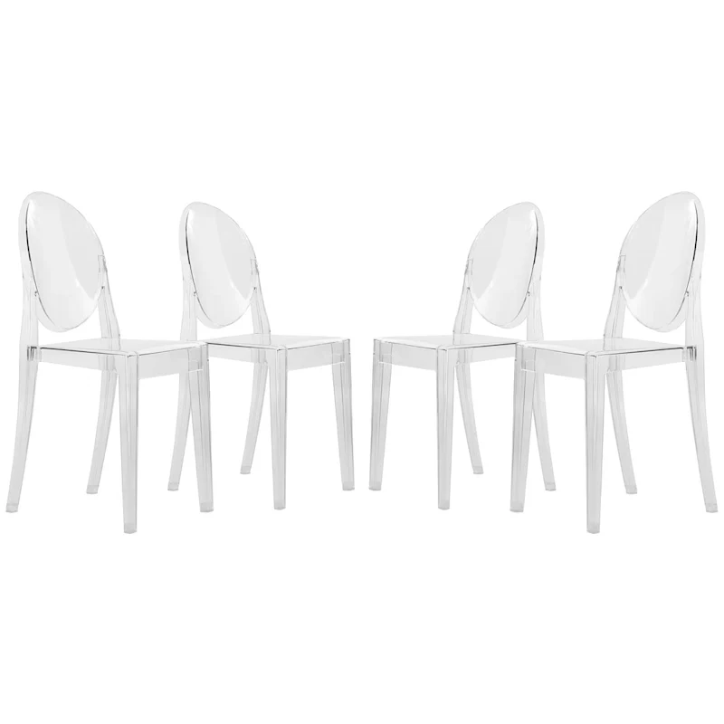 Acrylic Dining Chair Modern Transparent Stackable Side Chair No Assembly