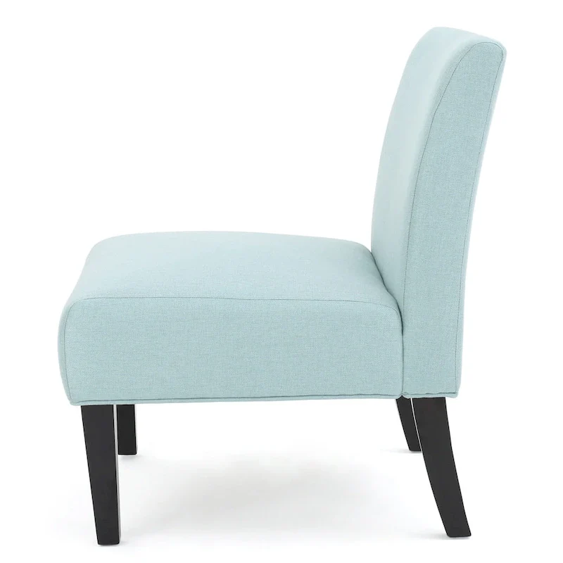 Grey / Light Blue / Light Grey / Dark Teal Contemporary Fabric Slipper Accent Chair – Single
