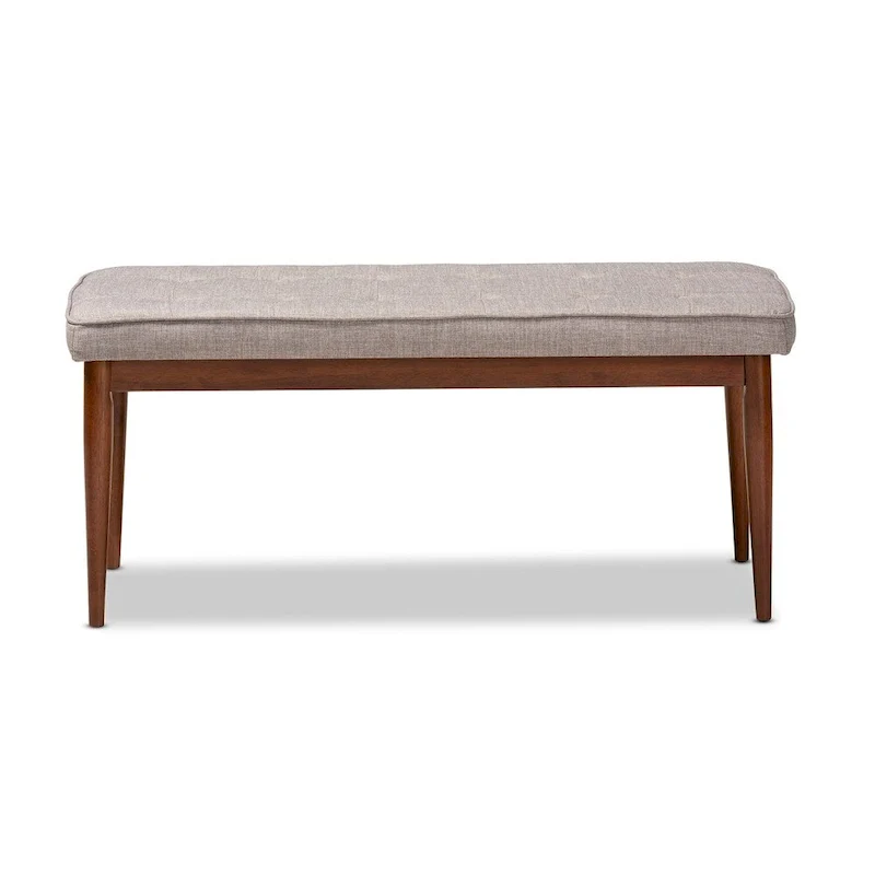 Mid-Century Modern Fabric Upholstered Dining Bench