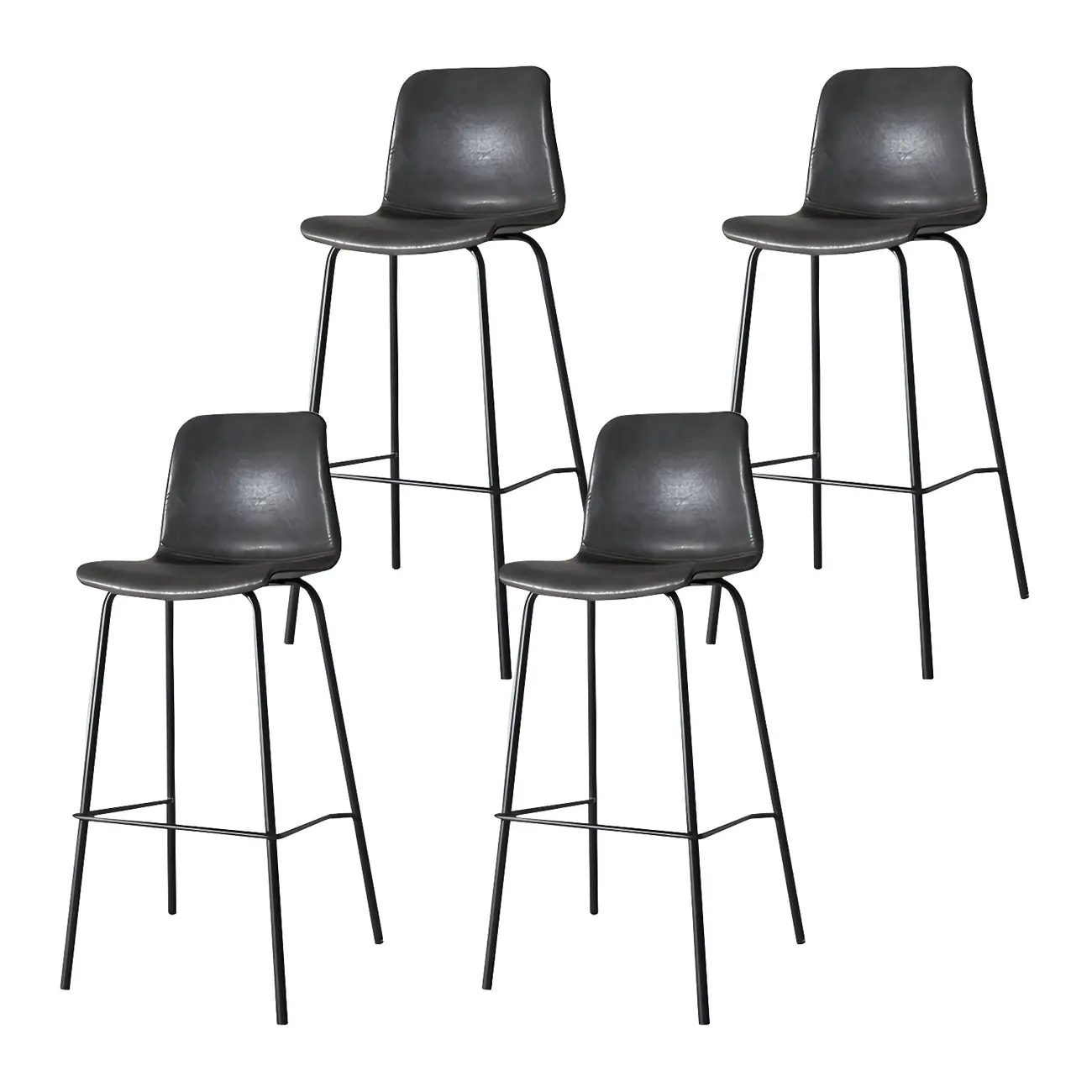 Brown Saddle Metal Frame Leather Counter Stools with Backs