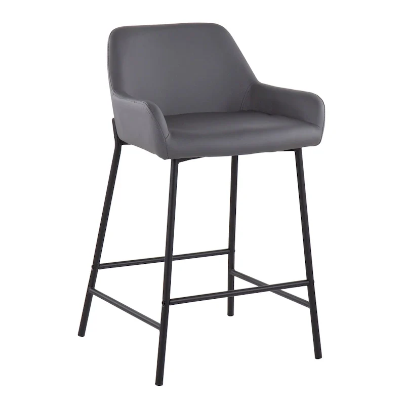 Carbon Loft Galotti Black Fixed-Height Upholstered Counter Stool - Set of 2