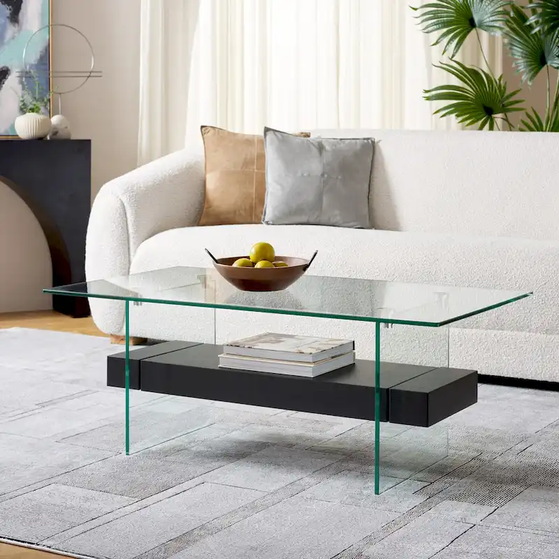 Modern Glass Coffee Table - 43.3 x 23.6 x 16.5