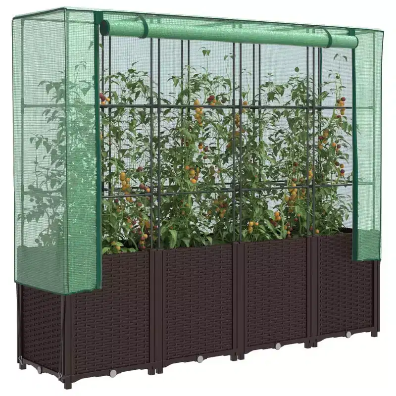vidaXL Raised Bed Brown Polypropylene 63.0 in x 15.7 in