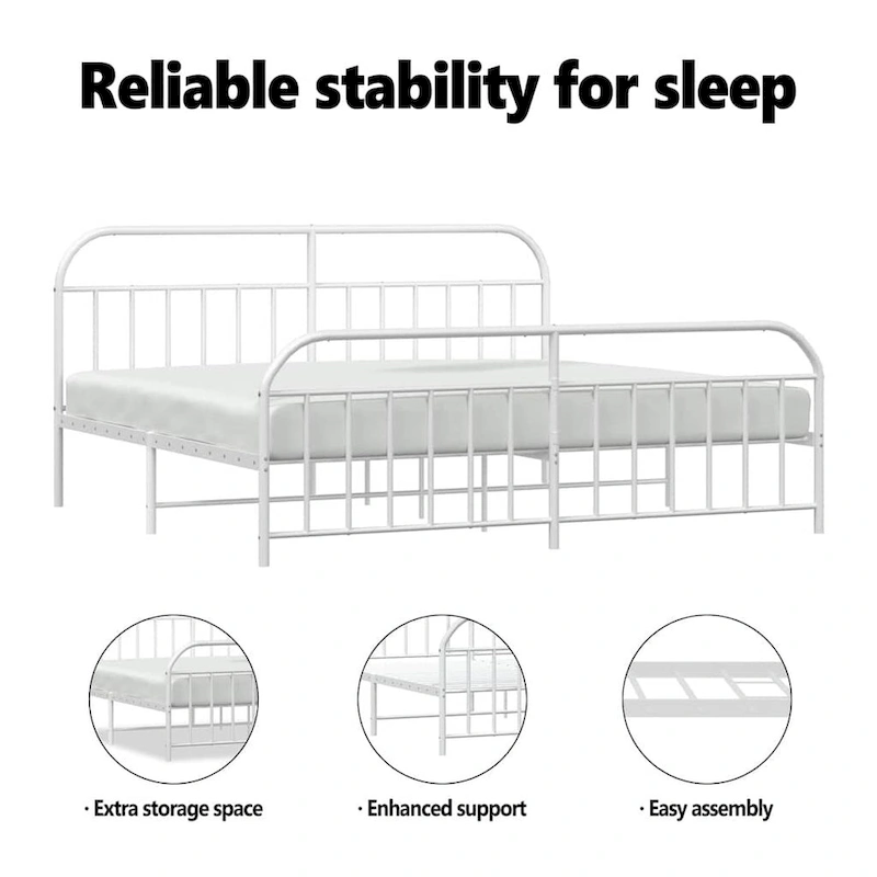 vidaXL 12 Inches Metal Bed Frame No Mattress