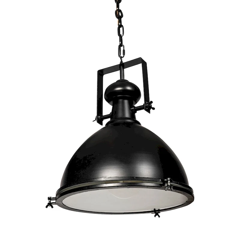 Bashaw III Black Metal Conical Pendant Light