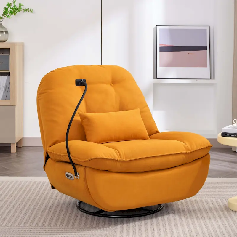 Power Swivel Recliner With USB Charger and Bluetooth Music Player