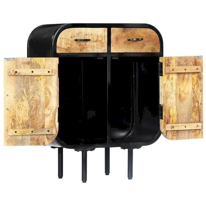 vidaXL Sideboard 23.6 x11.8 x29.5  Solid Mango Wood and Iron