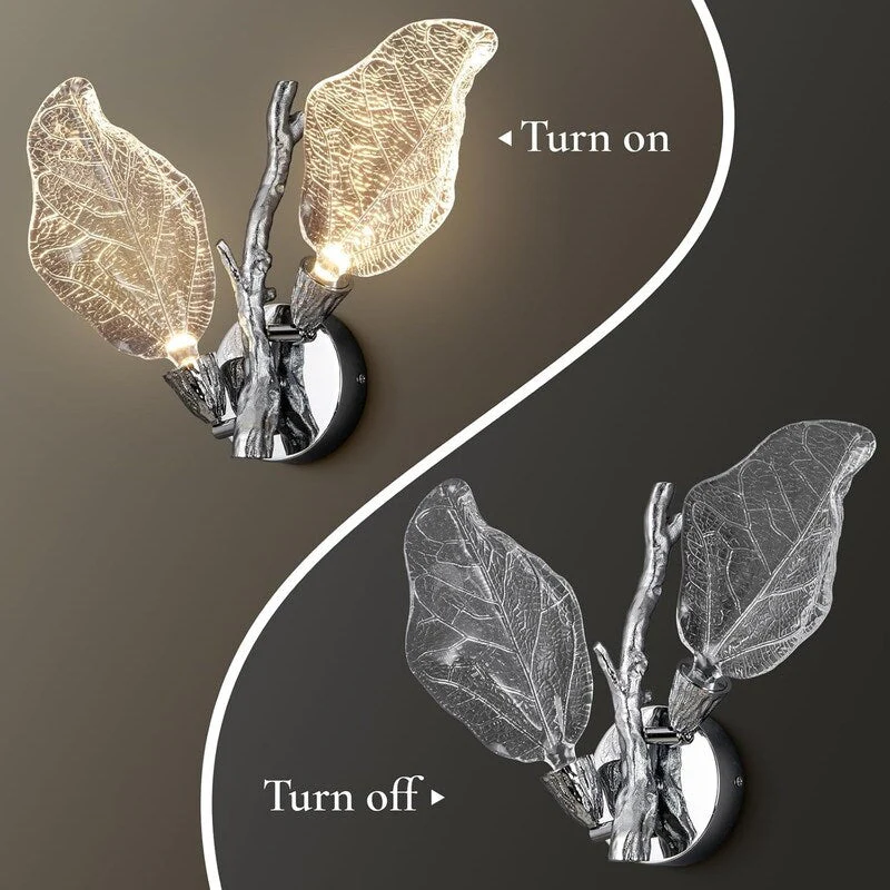 KAYLA 2-Light Bionic Leaf Wall Sconce