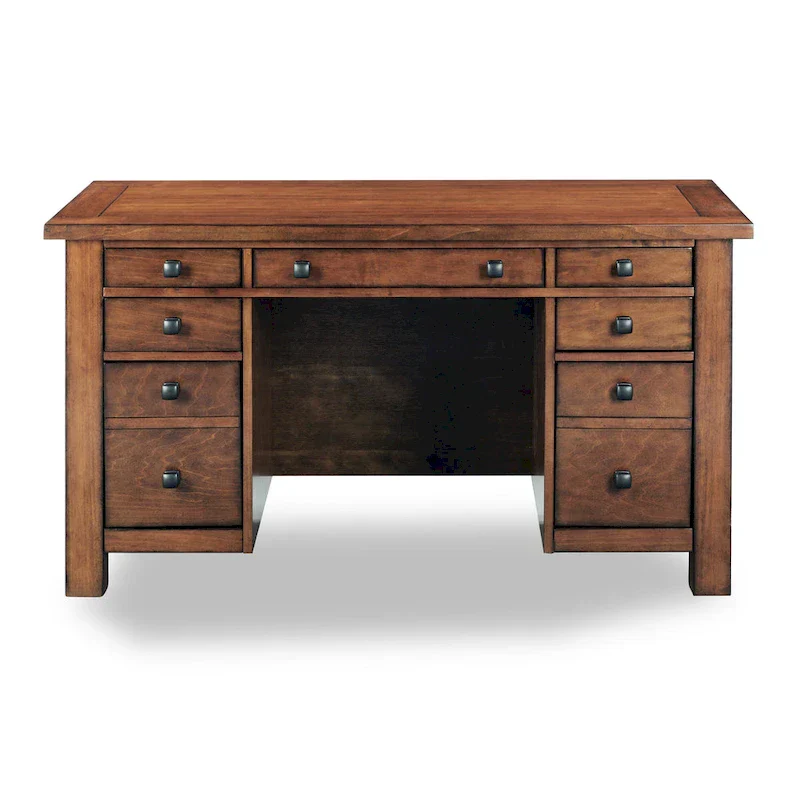 Aged Maple 54-Inch Executive Pedestal Desk
