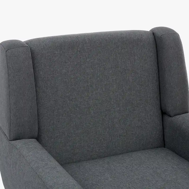 Linen Upholstered Accent Chair Wingback Armchair Set of 2