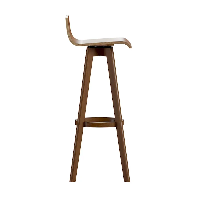 Mid-Century Modern Swivel Wood Stool