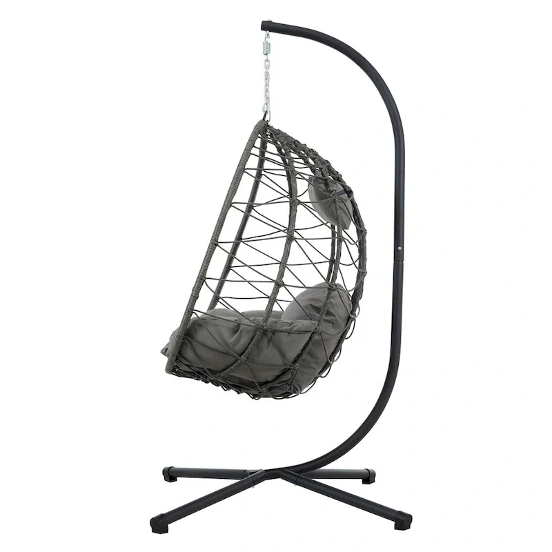 Egg Chair with Stand,Swing Chair,Patio Wicker Hanging Basket Chair
