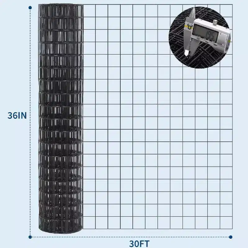 GustoWave 36'' x 30' Heavy-Duty Zinc-Plated Welded Wire Mesh Fence, 16GA Wire 2 x 2 Aperture, for Yard Protection
