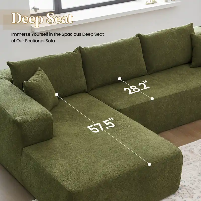 HOOOWOOO Modern L-shaped Modular Sectional Sofa with Chaise