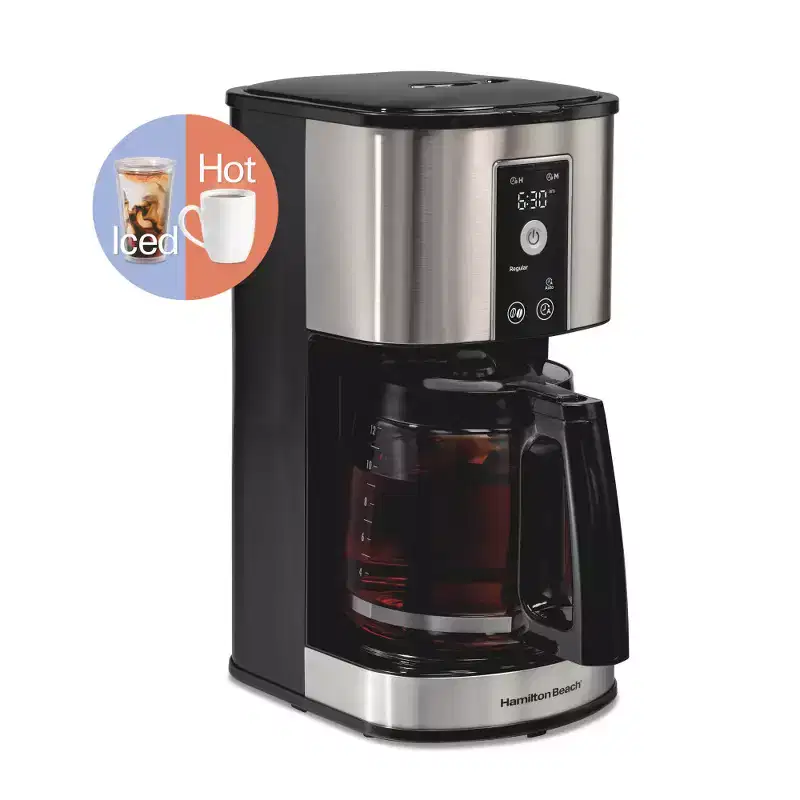 Hamilton Beach 12Cup Programmable Hot #38; Iced Coffee Maker 49620: Electric Drip Machine, 950W, Dishwasher-Safe Parts