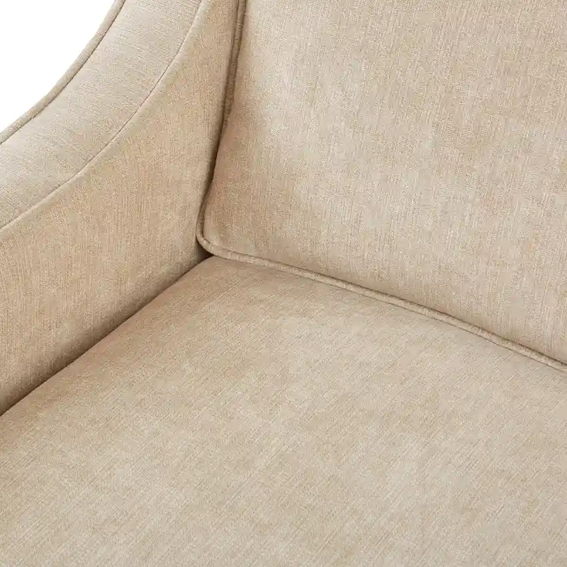Cream Chenille Swivel Lounge Chair, Set of 2