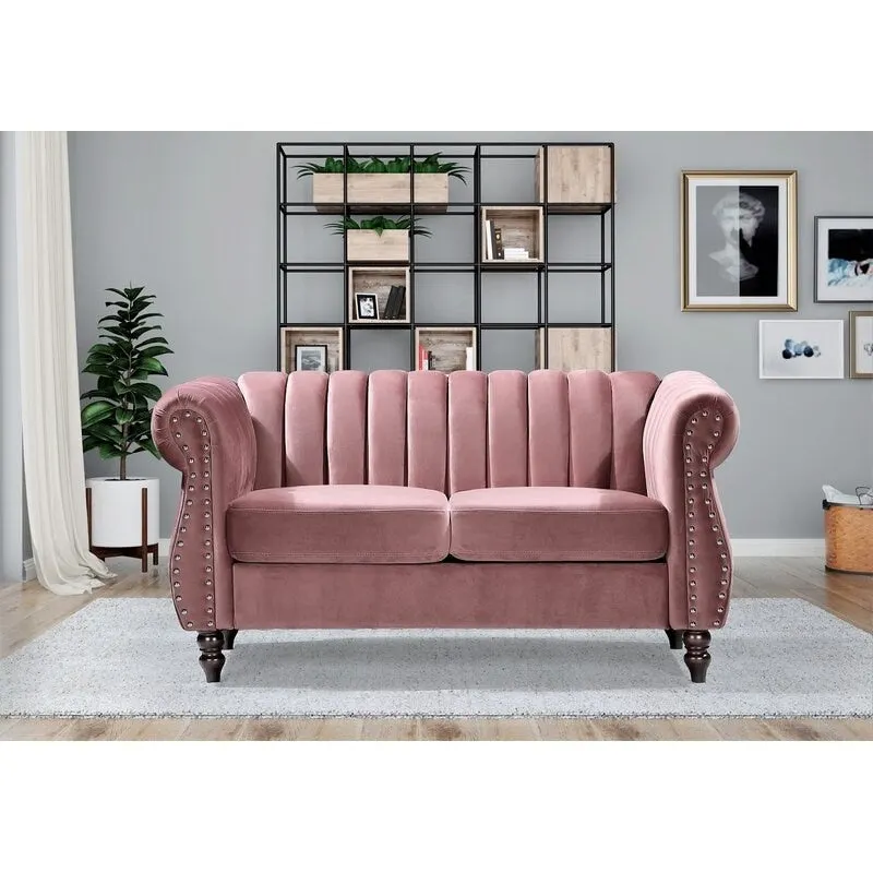 Velvet Chesterfield Loveseat