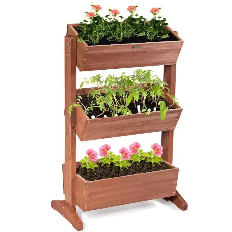 Costway 3-Tier Raised Garden Bed Vertical Freestanding Elevated Planter Patio Balcony