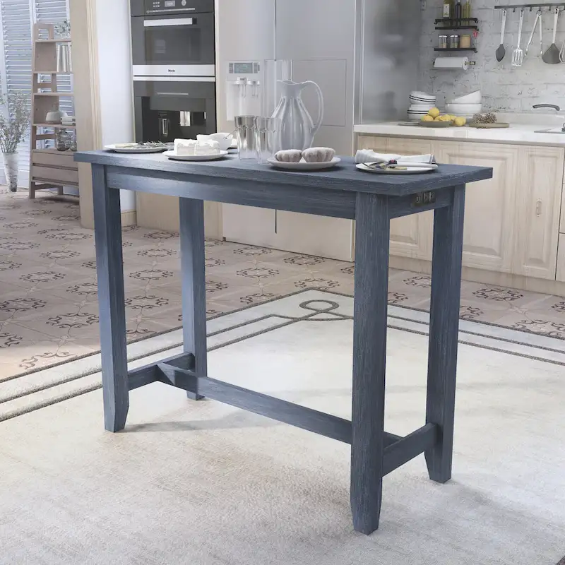 64-Inch Counter Height Table with Built-In USB Port – 3 Finish Options