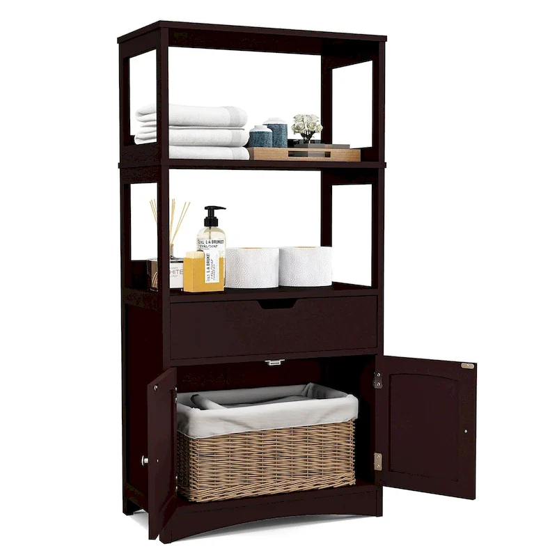 Bathroom Storage Cabinet w/Drawer Shelf Cupboard Floor Cabinet - See Details